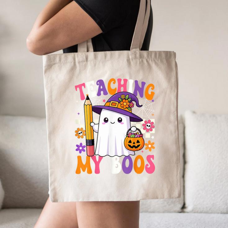 Teaching My Boos Ghost Teacher Cute Pencil Halloween Teacher Canvas Tote Bag, novelty gifts, funny gifts Teaching My Boos Ghost Teacher Cute Pencil Halloween Teacher Canvas Tote Bag, novelty gifts, funny gifts