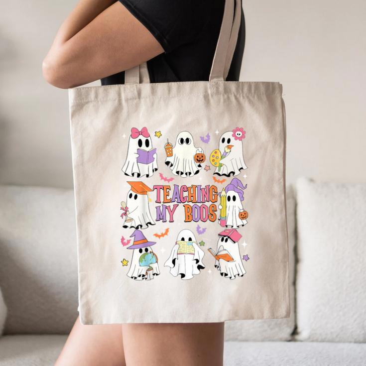 Teaching My Boos Teacher Cute Ghost Groovy Teacher Halloween Canvas Tote Bag, novelty gifts, funny gifts Teaching My Boos Teacher Cute Ghost Groovy Teacher Halloween Canvas Tote Bag, novelty gifts, funny gifts