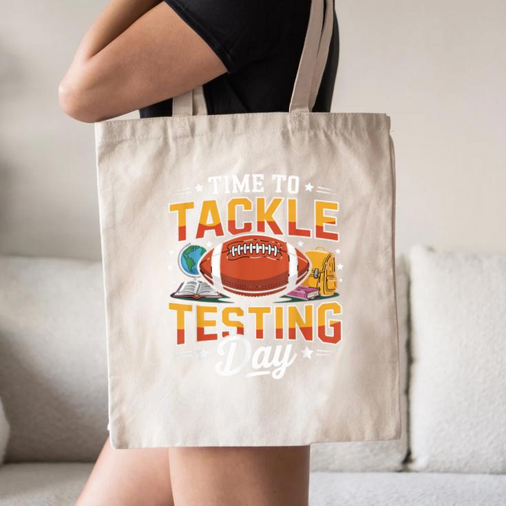 Test Day State Football Tackle Testing Day Sports Teacher Canvas Tote Bag, novelty gifts, funny gifts