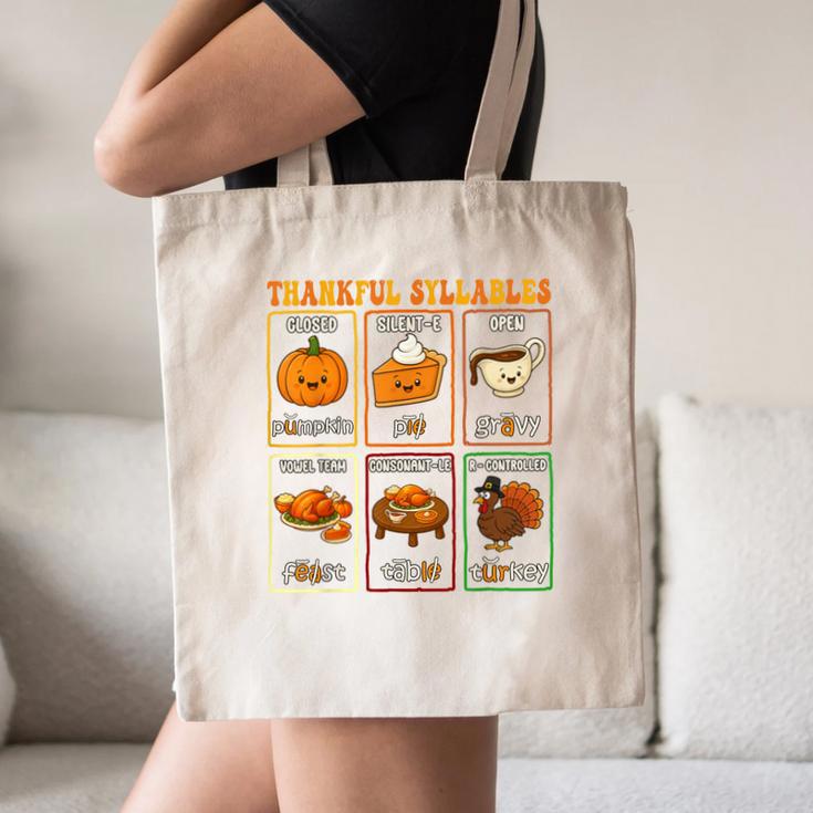 Thankful Syllables Thanksgiving Phonics Reading Teacher Fall Canvas Tote Bag, novelty gifts, funny gifts Thankful Syllables Thanksgiving Phonics Reading Teacher Fall Canvas Tote Bag, novelty gifts, funny gifts