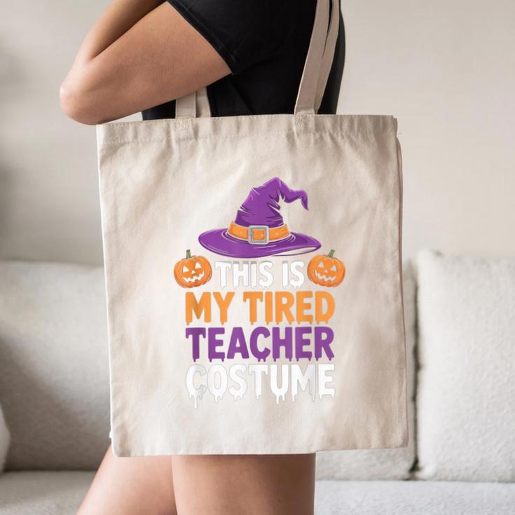 This Is My Tired Teacher Costume Halloween Canvas Tote Bag, novelty gifts, funny gifts