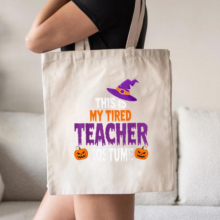 Tired Teacher Costume For Halloween Teachers Canvas Tote Bag, novelty gifts, funny gifts