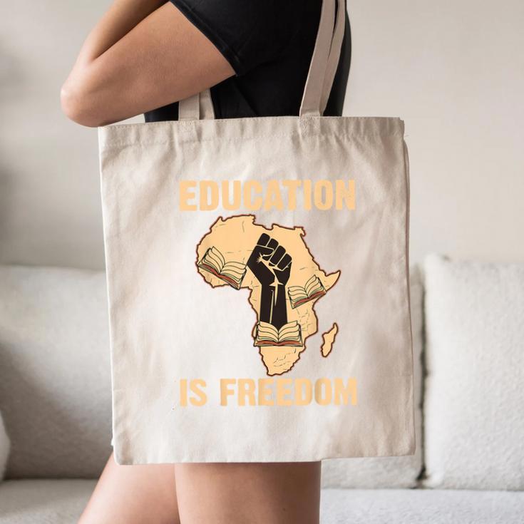 History Education Is Freedom African Map Black Teacher Canvas Tote Bag, novelty gifts, funny gifts