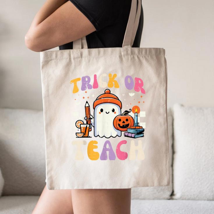 Trick Or Teach Ghost Teacher School Halloween Men Women Canvas Tote Bag, novelty gifts, funny gifts