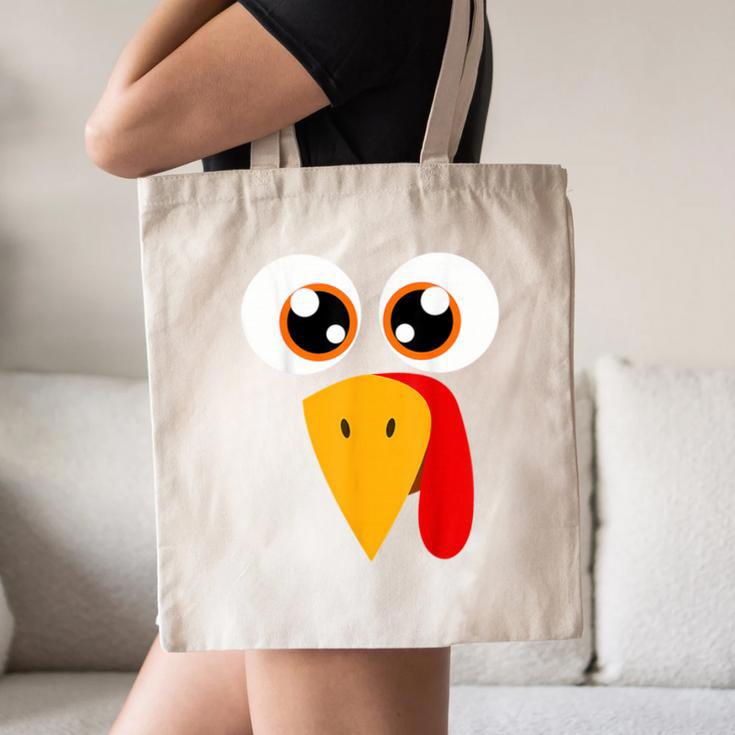 Turkey Face Halloween Costume Thanksgiving Teacher Nurse Canvas Tote Bag, novelty gifts, funny gifts
