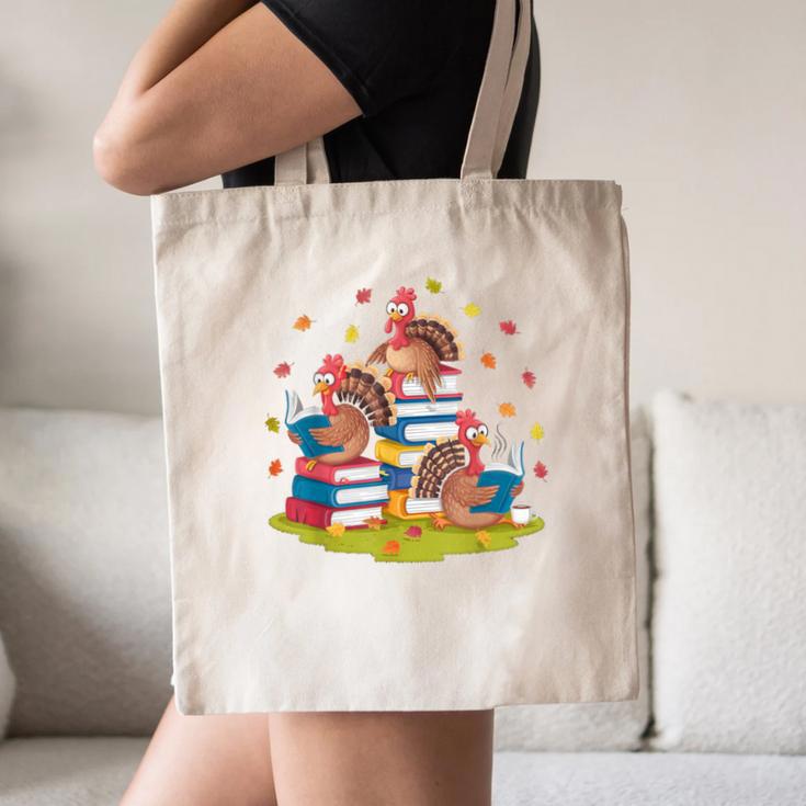 Turkey Reading Books Fall Season Thanksgiving Teacher Book Canvas Tote Bag, novelty gifts, funny gifts Turkey Reading Books Fall Season Thanksgiving Teacher Book Canvas Tote Bag, novelty gifts, funny gifts