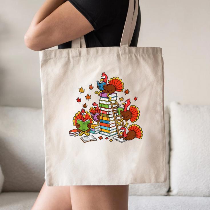 Turkey Reading Books Fall Thanksgiving Teacher Librarian Canvas Tote Bag, novelty gifts, funny gifts Turkey Reading Books Fall Thanksgiving Teacher Librarian Canvas Tote Bag, novelty gifts, funny gifts