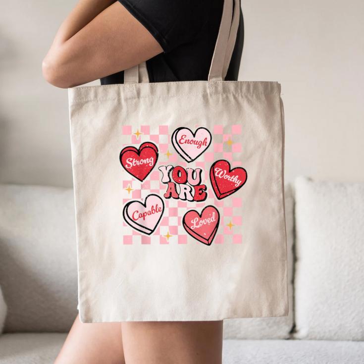 Valentine You Are Loved Worthy Enough Candy Heart Teacher For Men Women Girls Kids Canvas Tote Bag, novelty gifts, funny gifts Valentine You Are Loved Worthy Enough Candy Heart Teacher For Men Women Girls Kids Canvas Tote Bag, novelty gifts, funny gifts
