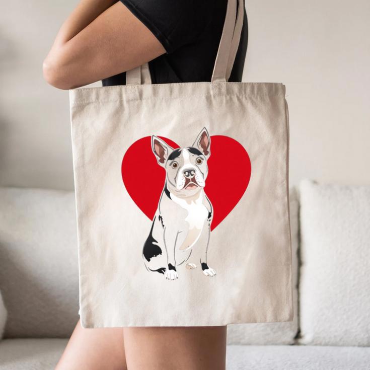 Valentine's Day Boston Terrier Lover Canvas Tote Bag, novelty gifts, funny gifts