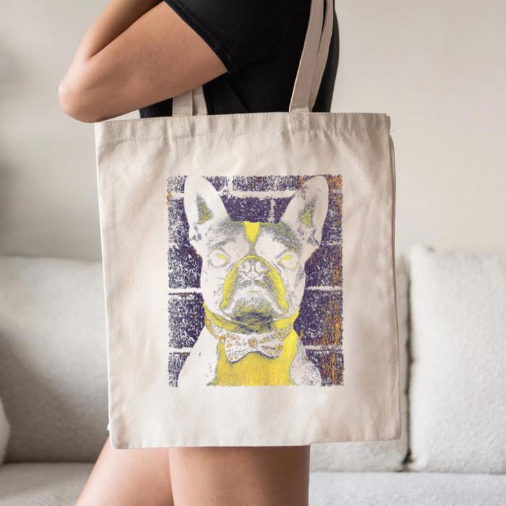 Vintage Boston Terrier Dog Canvas Tote Bag, novelty gifts, funny gifts