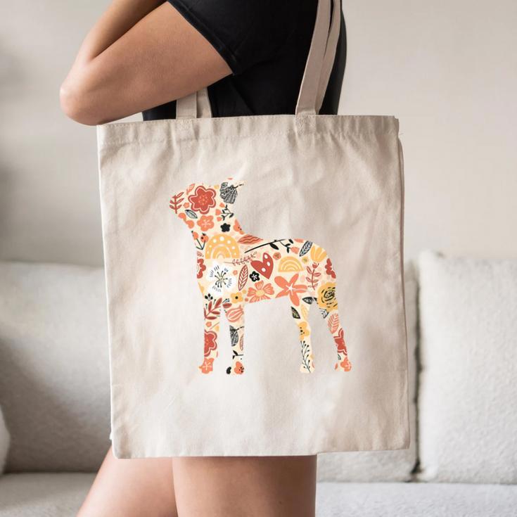 Vintage Floral Boston Terrier For Dog Lover Canvas Tote Bag, novelty gifts, funny gifts