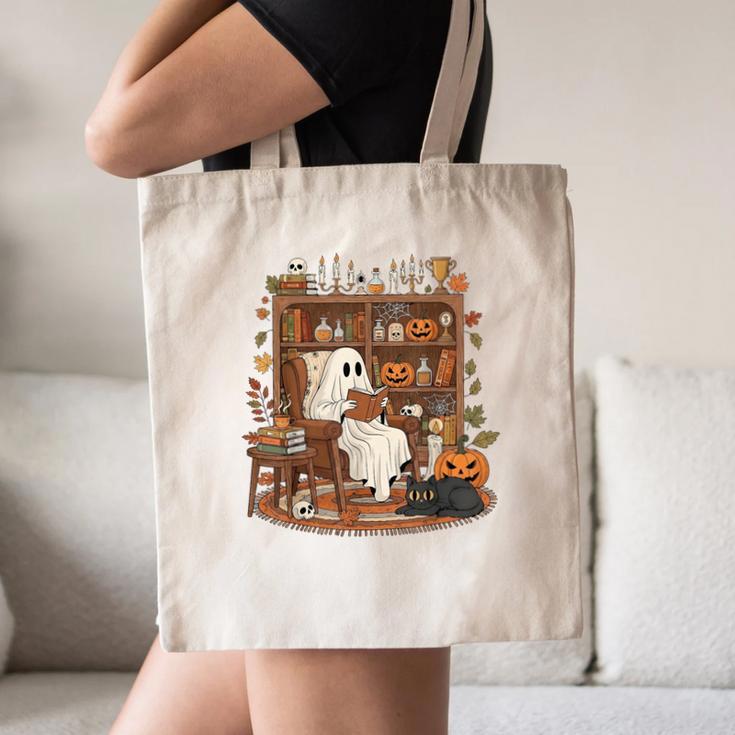 Vintage Ghost Book Reading Pumpkin Gothic Halloween Teachers Canvas Tote Bag, novelty gifts, funny gifts Vintage Ghost Book Reading Pumpkin Gothic Halloween Teachers Canvas Tote Bag, novelty gifts, funny gifts