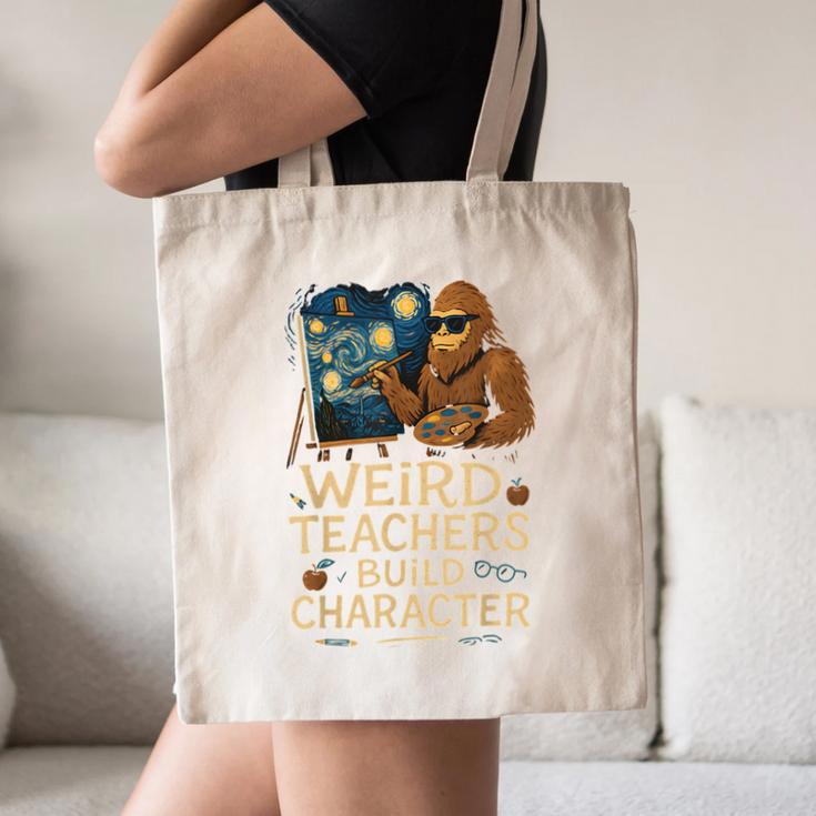 Weird Teachers Build Character Van Bigfoot Art Canvas Tote Bag, novelty gifts, funny gifts Weird Teachers Build Character Van Bigfoot Art Canvas Tote Bag, novelty gifts, funny gifts