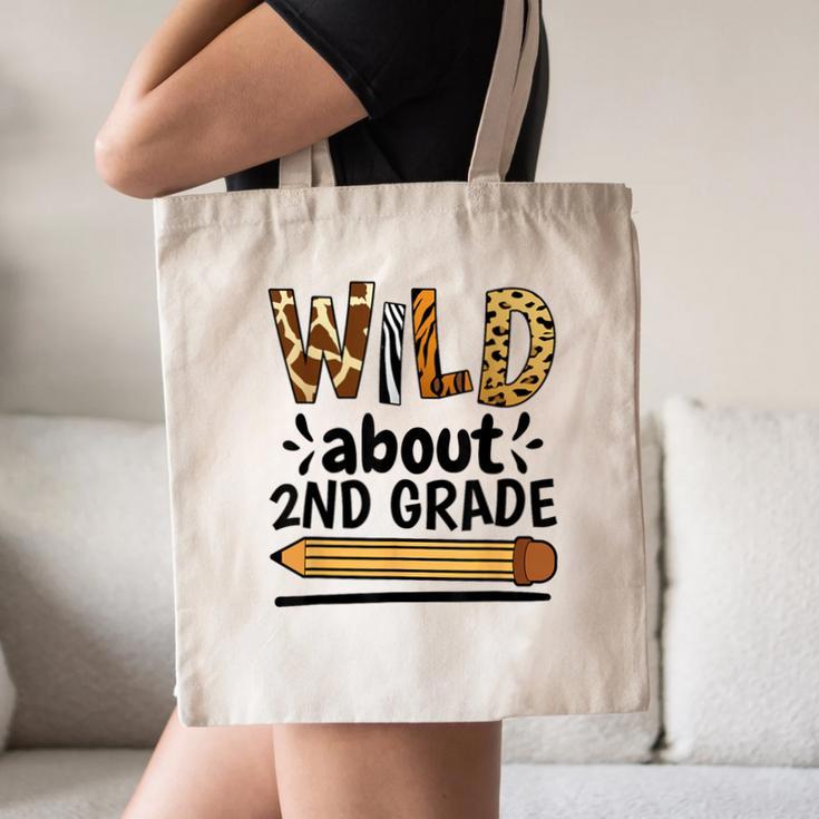 Wild About 2Nd Grade School Grade Teacher Canvas Tote Bag, novelty gifts, funny gifts