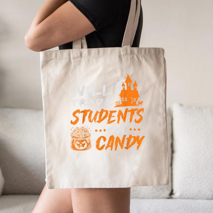 Will Trade Students For Candy Halloween Costume Teacher Canvas Tote Bag, novelty gifts, funny gifts Will Trade Students For Candy Halloween Costume Teacher Canvas Tote Bag, novelty gifts, funny gifts