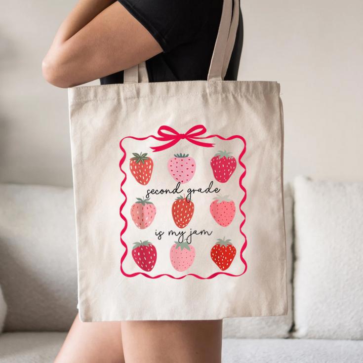 Women Second Grade Is My Jam Strawberry First Kids Teacher Canvas Tote Bag, novelty gifts, funny gifts Women Second Grade Is My Jam Strawberry First Kids Teacher Canvas Tote Bag, novelty gifts, funny gifts