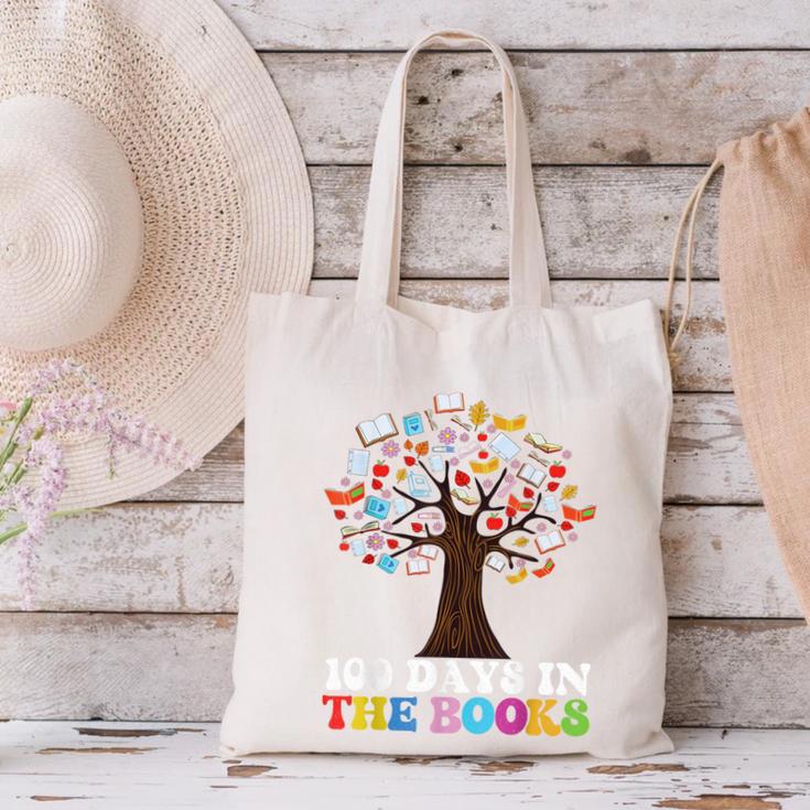 100 Days In The Books Reading Teacher 100th Day Of School Canvas Tote Bag, gift for family, gift for coworker 100 Days In The Books Reading Teacher 100th Day Of School Canvas Tote Bag, gift for family, gift for coworker