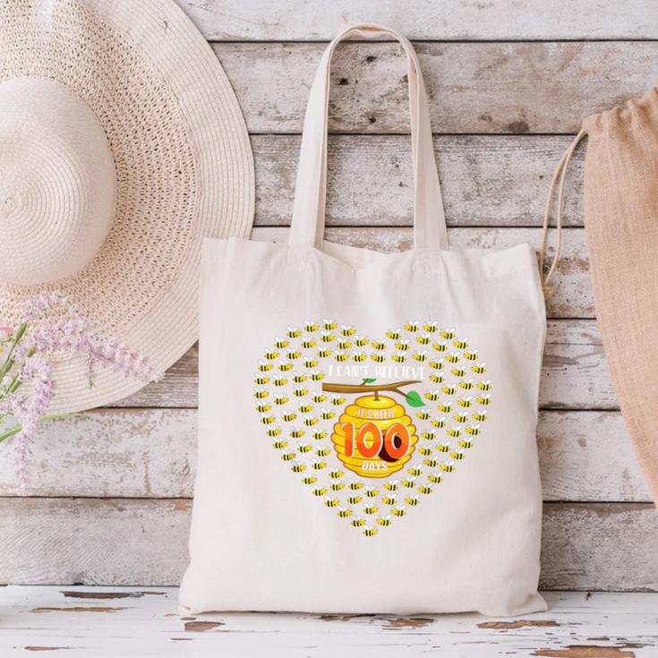 100 Days Of School Bee Hive Tree Hearts Teachers Student Kid Canvas Tote Bag, gift for family, gift for coworker 100 Days Of School Bee Hive Tree Hearts Teachers Student Kid Canvas Tote Bag, gift for family, gift for coworker