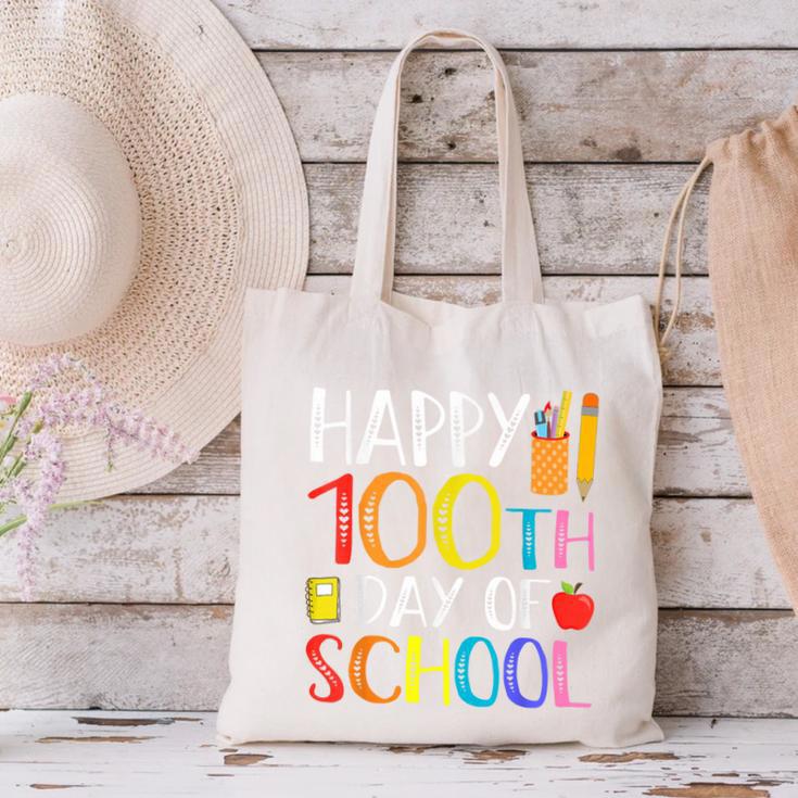 100 Days Of School Teacher And Student Canvas Tote Bag, gift for family, gift for coworker