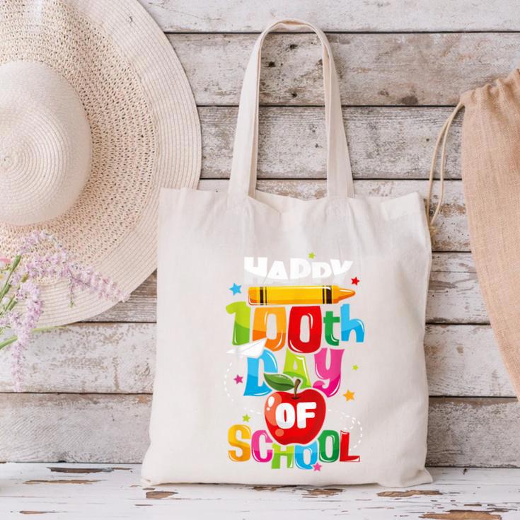 100th Day Of School Teachers Kids Child Happy 100 Days Canvas Tote Bag, gift for family, gift for coworker