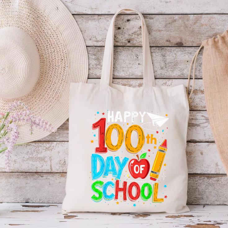 100th Day Of School Teachers Kids Happy 100 Days Canvas Tote Bag, gift for family, gift for coworker 100th Day Of School Teachers Kids Happy 100 Days Canvas Tote Bag, gift for family, gift for coworker