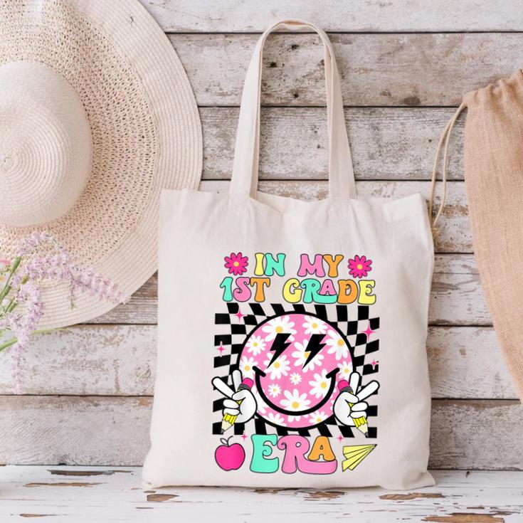 In My 1st Grade Era Smile Face Back To School Teacher Kid Canvas Tote Bag, gift for family, gift for coworker