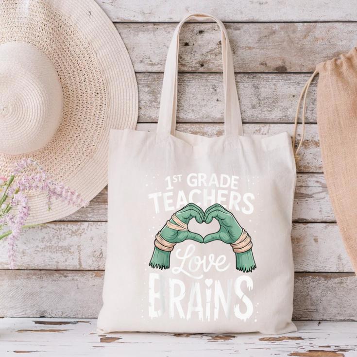 1st Grade Teachers Love Brains Shirt Halloween Teacher Canvas Tote Bag, gift for family, gift for coworker 1st Grade Teachers Love Brains Shirt Halloween Teacher Canvas Tote Bag, gift for family, gift for coworker