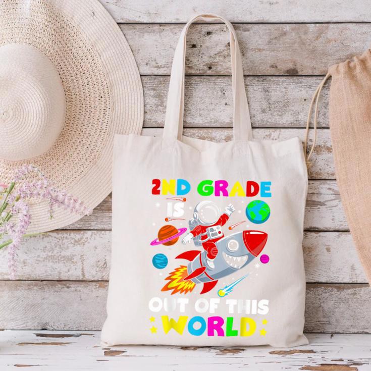 2nd Grade Is Out Of This World Space Rocket Planets Teacher Canvas Tote Bag, 2nd Grade Teacher Tote Bags, gift for family, gift for coworker