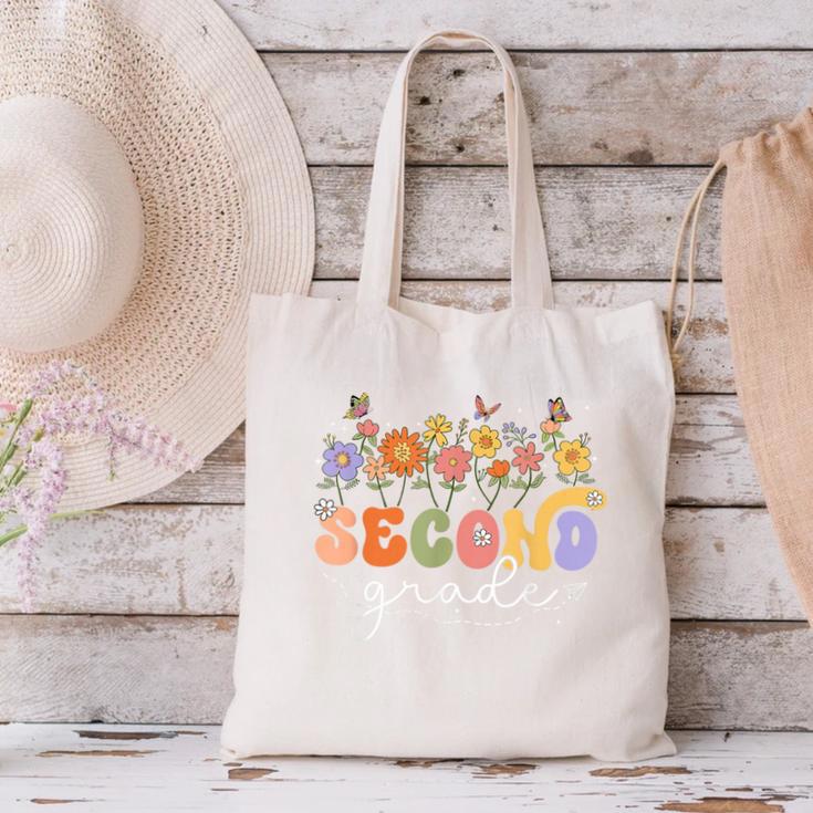 2nd Second Grade Teacher Wildflower Back To School Floral Canvas Tote Bag, 2nd Grade Teacher Tote Bags, gift for family, gift for coworker 2nd Second Grade Teacher Wildflower Back To School Floral Canvas Tote Bag, 2nd Grade Teacher Tote Bags, gift for family, gift for coworker
