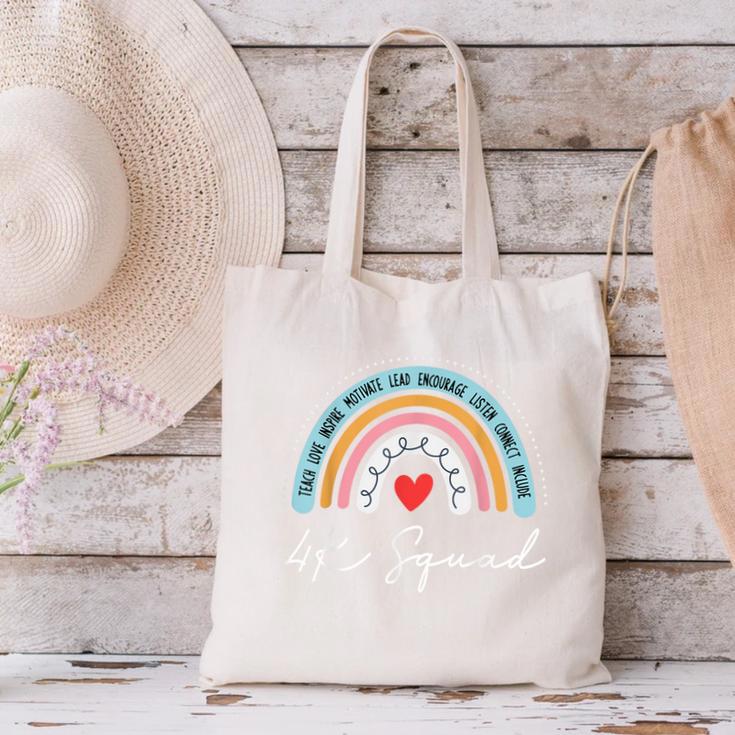 4K Squad Crew Team Teacher Kindergarten Kinder Elementary Canvas Tote Bag, gift for family, gift for coworker 4K Squad Crew Team Teacher Kindergarten Kinder Elementary Canvas Tote Bag, gift for family, gift for coworker