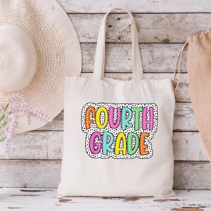 4th Grade Back To School Dalmatian Dots Teacher Student Canvas Tote Bag, 4th Grade Teacher Tote Bags, gift for family, gift for coworker 4th Grade Back To School Dalmatian Dots Teacher Student Canvas Tote Bag, 4th Grade Teacher Tote Bags, gift for family, gift for coworker