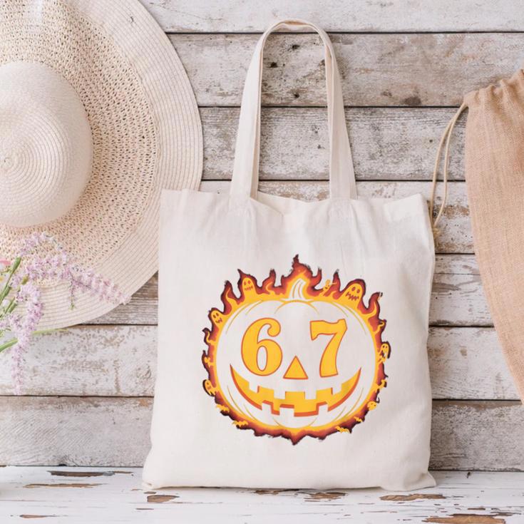 6 7 Meme Halloween Pumpkin Costume For Student Teacher Canvas Tote Bag, gift for family, gift for coworker 6 7 Meme Halloween Pumpkin Costume For Student Teacher Canvas Tote Bag, gift for family, gift for coworker