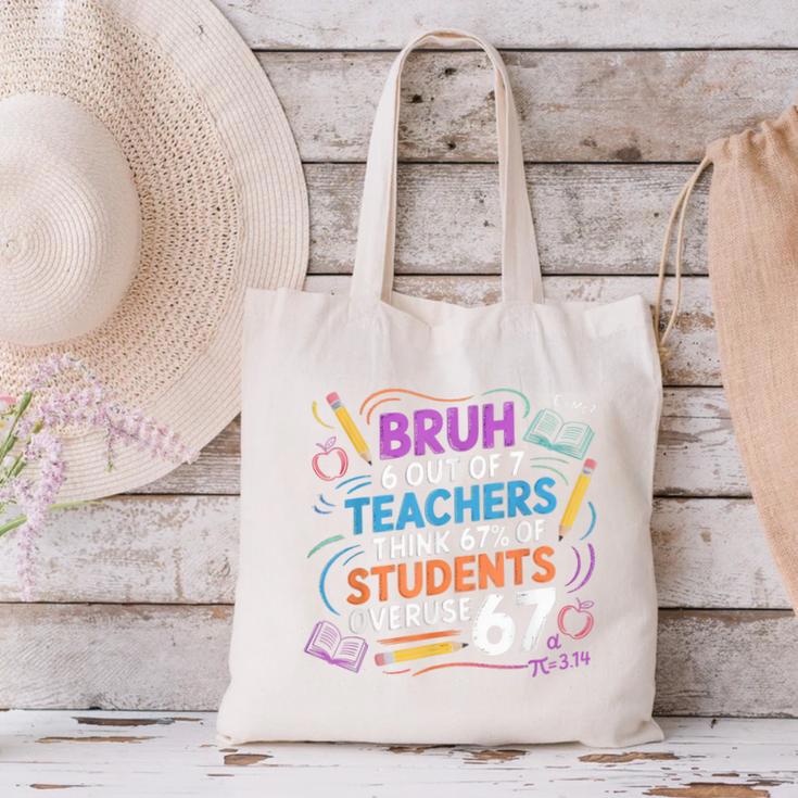 6 Out Of 7 Teachers Think 67 Of Students Overuse 67 Meme Canvas Tote Bag, gift for family, gift for coworker 6 Out Of 7 Teachers Think 67 Of Students Overuse 67 Meme Canvas Tote Bag, gift for family, gift for coworker