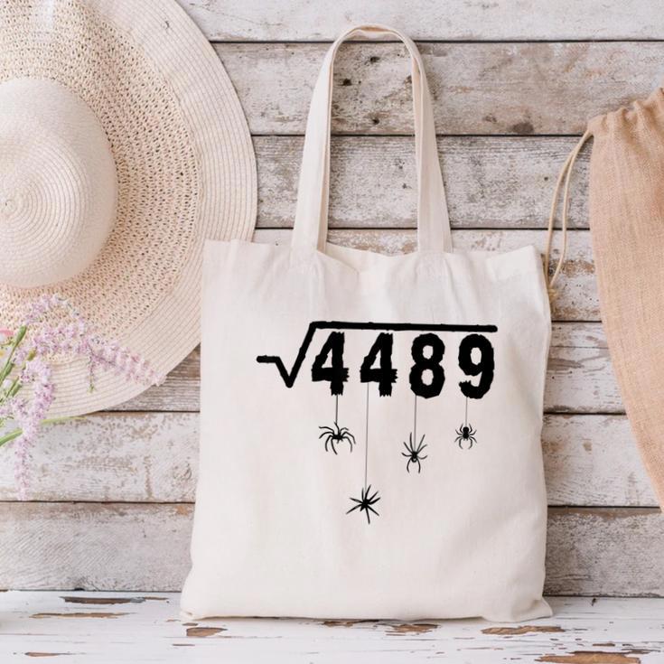67 Meme Math Teacher 6 7 Halloween Spiders Square Root 4489 Canvas Tote Bag, gift for family, gift for coworker