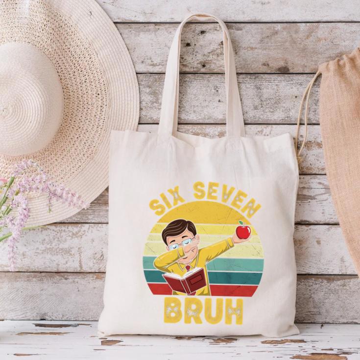 67 Meme Six Seven Bruh Retro Dabbing Teacher School Canvas Tote Bag, gift for family, gift for coworker 67 Meme Six Seven Bruh Retro Dabbing Teacher School Canvas Tote Bag, gift for family, gift for coworker