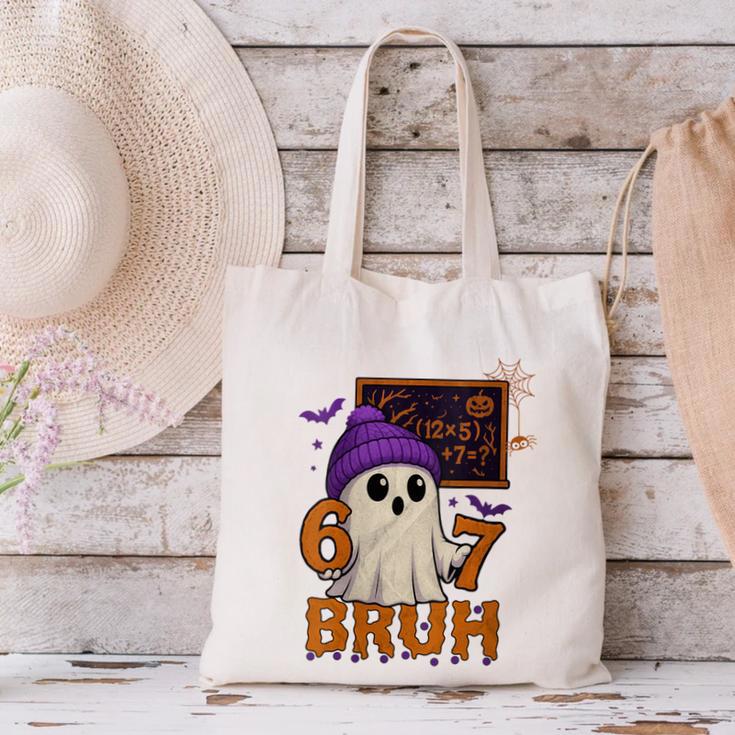 67 Teacher Halloween Ghost Six Seven Meme Math Equation Bruh Canvas Tote Bag, gift for family, gift for coworker 67 Teacher Halloween Ghost Six Seven Meme Math Equation Bruh Canvas Tote Bag, gift for family, gift for coworker