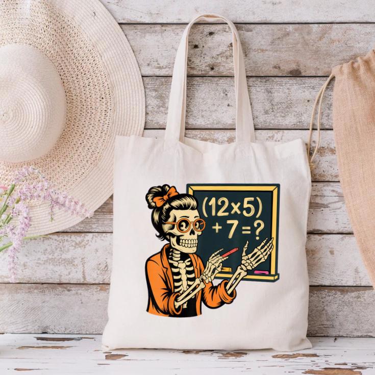 67 Teacher Halloween Skeleton Canvas Tote Bag, gift for family, gift for coworker 67 Teacher Halloween Skeleton Canvas Tote Bag, gift for family, gift for coworker