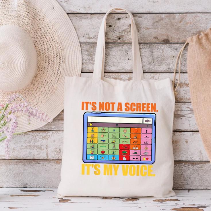 AAC Awareness AAC Teacher It's Not A Screen It's My Voice Men Women Canvas Tote Bag, gift for family, gift for coworker AAC Awareness AAC Teacher It's Not A Screen It's My Voice Men Women Canvas Tote Bag, gift for family, gift for coworker