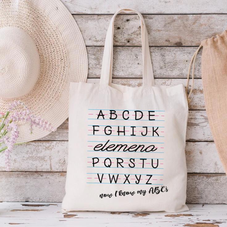 ABC Elemeno Shirt Alphabet Kindergarten Preschool Teacher Canvas Tote Bag, gift for family, gift for coworker ABC Elemeno Shirt Alphabet Kindergarten Preschool Teacher Canvas Tote Bag, gift for family, gift for coworker
