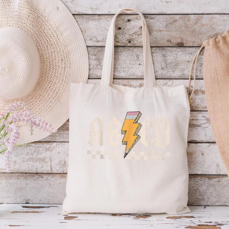 ABCD Back In Class First Day Back To School Teacher Student Canvas Tote Bag, gift for family, gift for coworker
