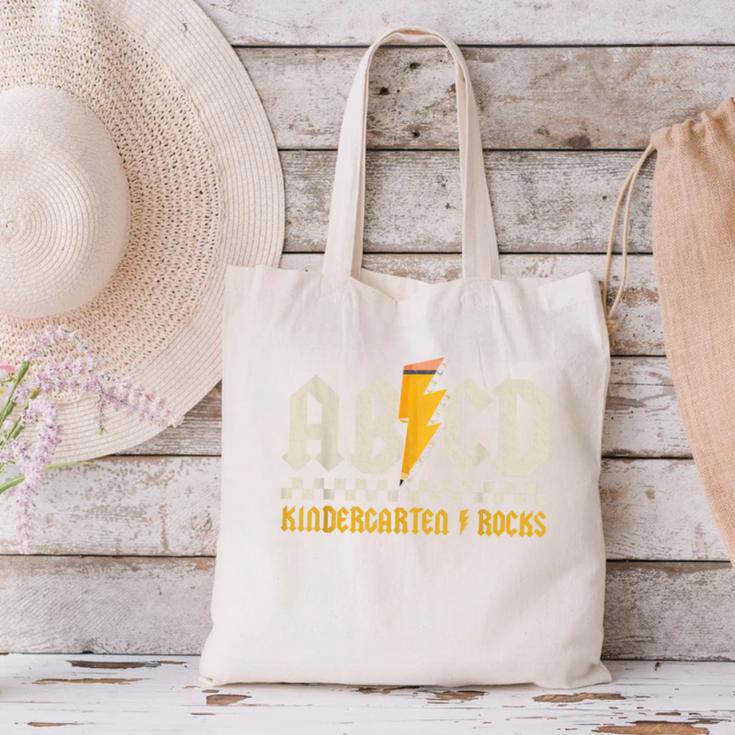 ABCD Kindergarten Rocks Pencil Lightning Students Teachers Canvas Tote Bag, gift for family, gift for coworker ABCD Kindergarten Rocks Pencil Lightning Students Teachers Canvas Tote Bag, gift for family, gift for coworker
