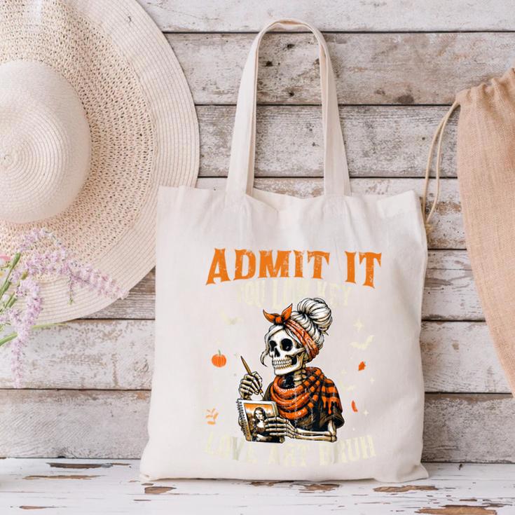 Admit It You Low Key Love Art Bruh Halloween Art Teacher Canvas Tote Bag, gift for family, gift for coworker