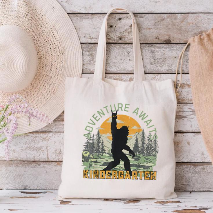 Adventure Awaits Bigfoot Teacher Kindergarten Back To School Canvas Tote Bag, gift for family, gift for coworker