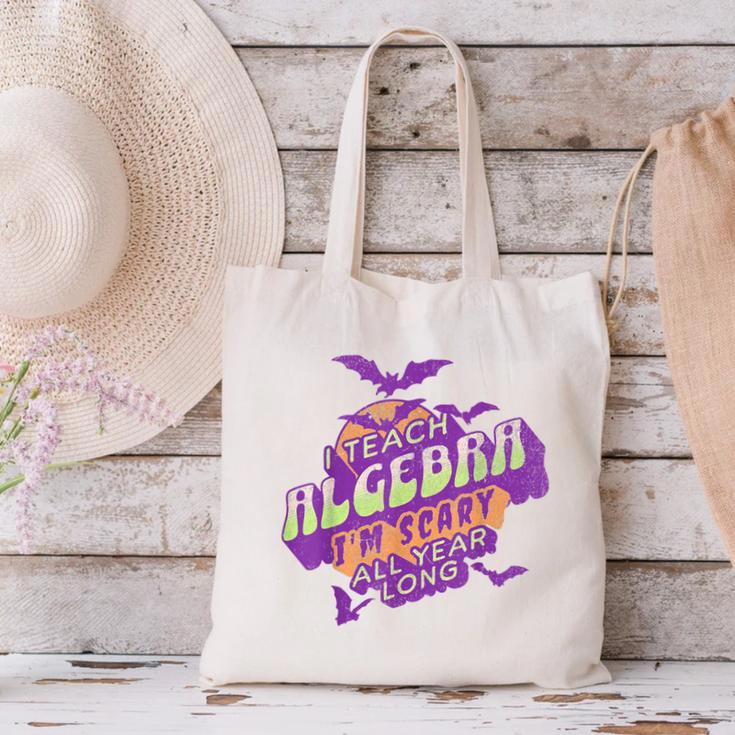 Algebra Teacher Halloween Spooky Ghost Math Mathematics Grad Canvas Tote Bag, gift for family, gift for coworker Algebra Teacher Halloween Spooky Ghost Math Mathematics Grad Canvas Tote Bag, gift for family, gift for coworker