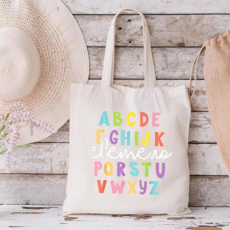 Alphabet ABC Elemeno Teacher Student Back To School Canvas Tote Bag, gift for family, gift for coworker Alphabet ABC Elemeno Teacher Student Back To School Canvas Tote Bag, gift for family, gift for coworker