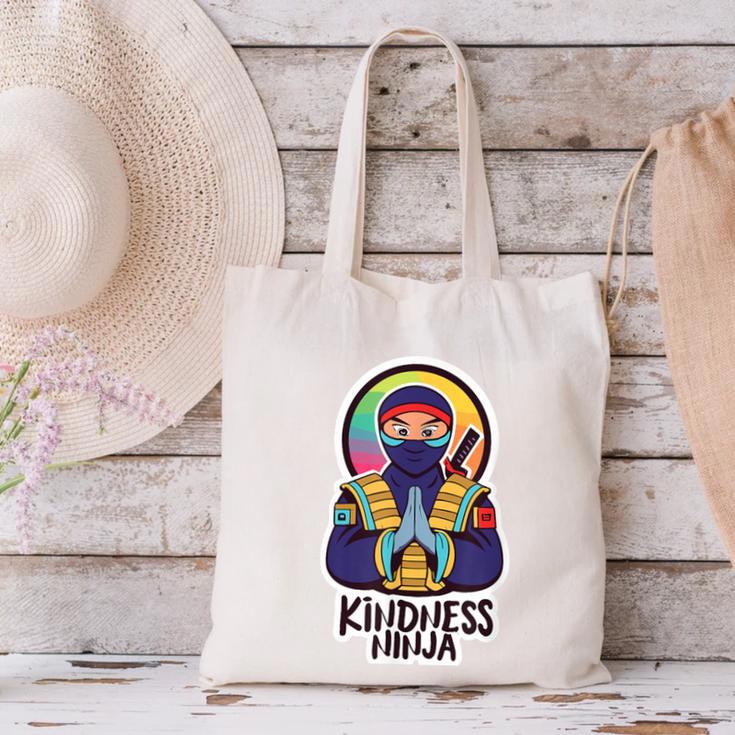 Anti Bullying Kindness Ninja School Teacher Student Canvas Tote Bag, gift for family, gift for coworker