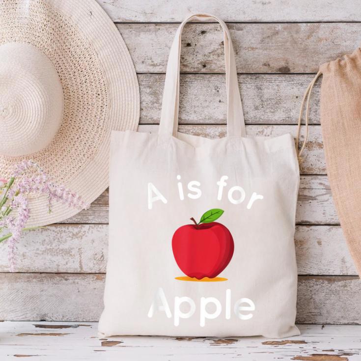 A Is For Apple Toddler Kindergarten Preschool Teacher Canvas Tote Bag, gift for family, gift for coworker A Is For Apple Toddler Kindergarten Preschool Teacher Canvas Tote Bag, gift for family, gift for coworker