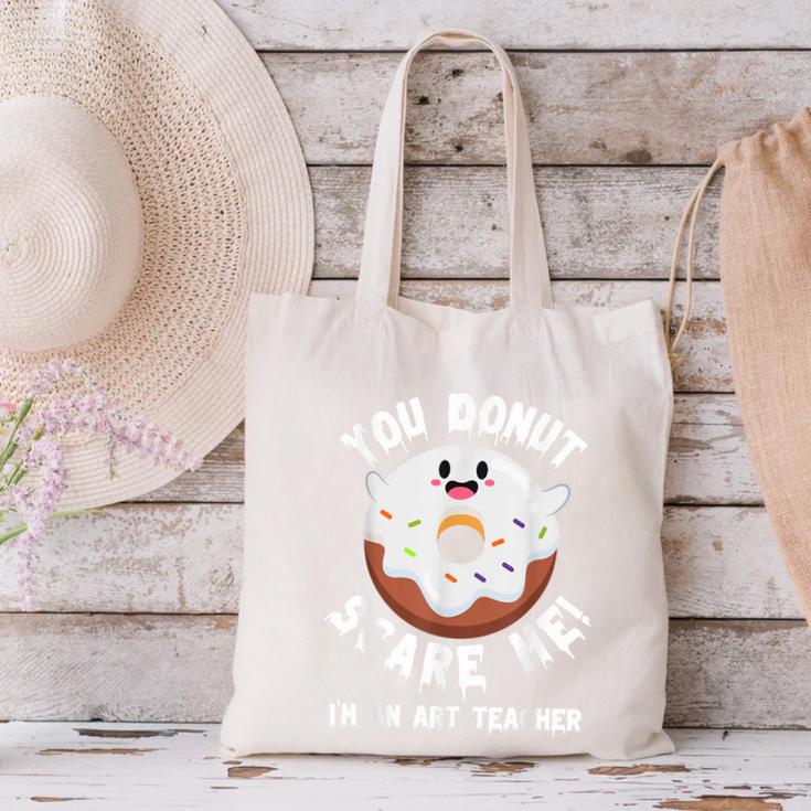 Art Teacher Halloween Donut Lover Costume Kawaii Monster Canvas Tote Bag, gift for family, gift for coworker