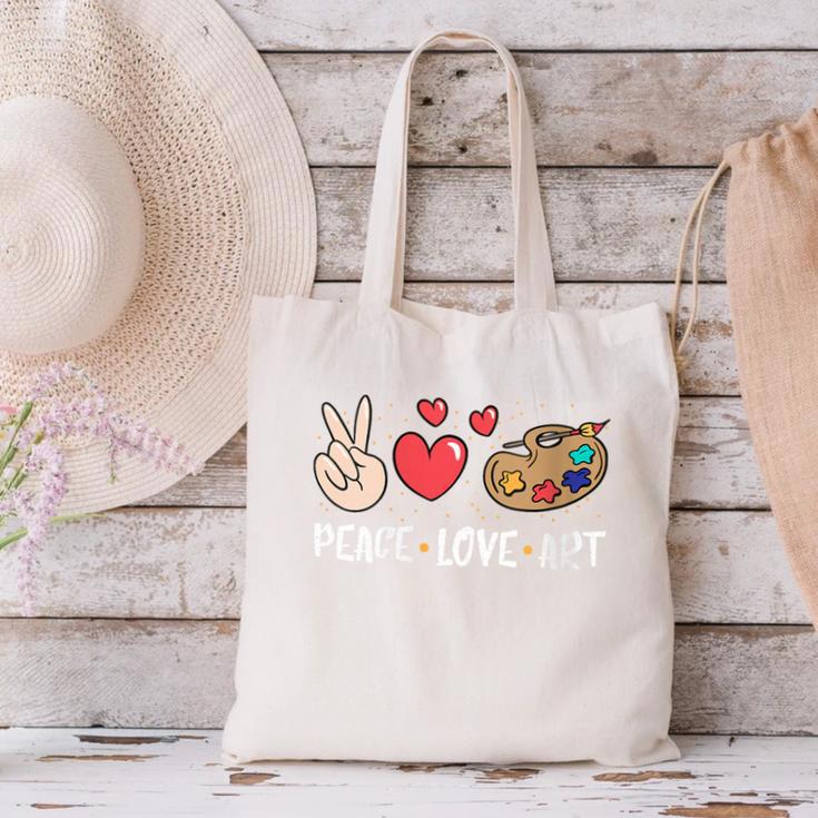 Art Teacher Peace Love Art For Artists And Painters Canvas Tote Bag, gift for family, gift for coworker Art Teacher Peace Love Art For Artists And Painters Canvas Tote Bag, gift for family, gift for coworker