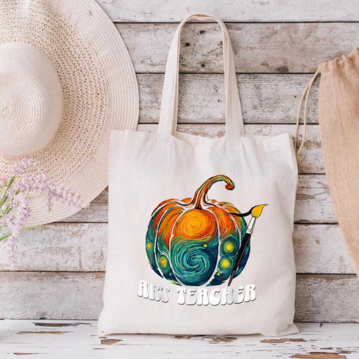 Art Teacher Pumpkin Halloween Night Men Women Canvas Tote Bag, gift for family, gift for coworker